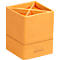 Pot à crayons Rhodia, similicuir, 4 compartiments, 80 x 80 x 110 mm, orange