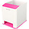 Pot à crayons WOW Sound Leitz, 1 compartiment, compartiment smartphone avec amplificateur de son, blanc/rose