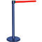 Poteau à sangle bleu, sangle rouge