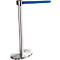 Poteau à sangle chromé, sangle bleue