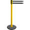 Poteau à sangle GLA 29, jaune, sangle noire/blanche