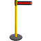 Poteau à sangle GLA 29, jaune, sangle noire/rouge