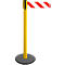 Poteau à sangle GLA 29, jaune, sangle rouge/blanche