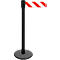 Poteau à sangle GLA 29, noir, sangle rouge/blanche