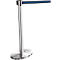 Poteau à sangle inox, sangle noire/bleue