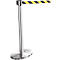 Poteau à sangle inox, sangle noire/jaune