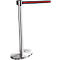 Poteau à sangle inox, sangle noire/rouge
