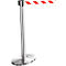 Poteau à sangle inox, sangle rouge/blanche