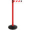 Poteau de balisage à sangle rétractable, lot de 2, rouge, sangle rouge/blanche