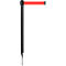 Poteau de balisage GLA 24, l. 350 x l. 350 x H 1250 mm, avec piquet de terre, sangle : 4 m, noir