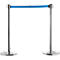 Poteau de délimitation, chromé-argenté, sangle bleue, extensible jusqu'à 2 m, auto-enrouleur, avec frein, Ø 360 x H 1040 mm, métal chromé