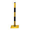 Borne jaune et noire avec une base carrée jaune.