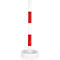 Potelet à chaîne - pour l'intérieur - acier - recouvert de film PVC - blanc/rouge