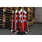 Potelets à chaîne - polypropylène - 4 potelets + 4 chaînes - rouge-blanc - set