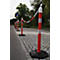 Potelets à chaîne - polypropylène - 4 potelets + 4 chaînes - rouge-blanc - set