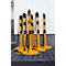 Potelets à chaîne - polypropylène- 6 potelets + 5 chaînes - pied en plastique rigide - jaune/noir - set