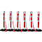 Potelets à chaîne - polypropylène- 6 potelets + 5 chaînes - pied en plastique rigide - rouge-blanc - set