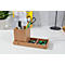 Potloodhouder Sigel Eyestyle, rechthoekig, met rubberinleg, B 92 x D 92 x H 106 mm, bamboehout, natuurlijke kleur