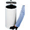 Poubelle à pédale Euro Pedal, pour usage intérieur, volume 60 l, poignée et couvercle, Ø 350 x H 700 mm, tôle d'acier thermolaquée et plastique, ivoire