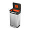Poubelle à pédale Intelligent Waste Titan, rectangulaire, 30 L, avec couvercle, Compacteur de déchets et filtre anti-odeurs, inox