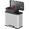 Poubelle à pédale Öko Duo Plus L Hailo, 17 + 9 L, rectangulaire, inox