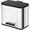 Poubelle à pédale Öko Duo Plus L Hailo, 17 + 9 L, rectangulaire, inox