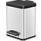 Poubelle à pédale Öko Duo Plus M Hailo, 2 x 9 litres, rectangulaire, inox