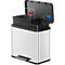Poubelle à pédale Öko Duo Plus M Hailo, 2 x 9 litres, rectangulaire, inox