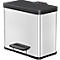 Poubelle à pédale Öko Trio Plus L Hailo, 3 x 9 L, rectangulaire, inox
