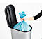 Poubelle à pédale Rotho mono PASO, 50 l, ovale, plastique, argent métallique