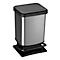 Poubelle à pédale Rotho PASO, 20 l, rectangulaire, anti-odeur, plastique (sans BPA), carbon metallic