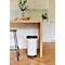Poubelle à pédale Rotho Ribo, capacité 35 l, avec couvercle et seau intérieur, L 400 x l 285 x H 513 mm, plastique recyclé, blanc