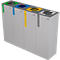 Poubelle Alicante, 45 L, auto extinguible, blanc/alu