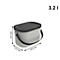 Poubelle bio ALBULA, capacité 3,2 litres, poignée en arceau, plastique recyclé, L 172 x P 222 x H 147 mm, blanc