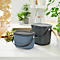 Poubelle bio ALBULA, capacité 3,2 litres, poignée en arceau, plastique recyclé, L 172 x P 222 x H 147 mm, bleu