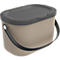 Poubelle bio ALBULA, capacité 3,2 litres, poignée en arceau, plastique recyclé, L 172 x P 222 x H 147 mm, marron