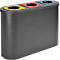 Poubelle de tri sélectif Triomf Vepa Bins - HDPE - L 1100 x P 385 x H 755 mm - 3 bacs de 45 l - noir