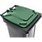 Poubelle mobile SSI Schäfer GMT eXtra, 120 l, EN 840, préparée pour recevoir une puce, poignée de traction, 90 % de plastique recyclé, noir-vert