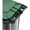 Poubelle mobile SSI Schäfer GMT eXtra, 120 l, EN 840, préparée pour recevoir une puce, poignée de traction, 90 % de plastique recyclé, noir-vert