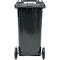 Poubelle mobile SSI Schäfer GMT eXtra, 120 l, EN 840, préparée pour recevoir une puce, poignée de traction, plastique recyclé à 90 %, noir-noir