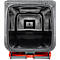 Poubelle mobile SSI Schaefer GMT eXtra, 120 l, EN 840, préparée pour recevoir une puce, poignée de traction, plastique recyclé à 90 %, noir-rouge