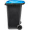Poubelle mobile SSI Schäfer GMT eXtra, 240 l, EN 840, préparée pour recevoir une puce, poignée de traction, 90 % de plastique recyclé, noir-bleu