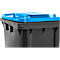 Poubelle mobile SSI Schäfer GMT eXtra, 240 l, EN 840, préparée pour recevoir une puce, poignée de traction, 90 % de plastique recyclé, noir-bleu