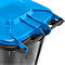 Poubelle mobile SSI Schäfer GMT eXtra, 240 l, EN 840, préparée pour recevoir une puce, poignée de traction, 90 % de plastique recyclé, noir-bleu