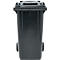 Poubelle mobile SSI Schäfer GMT eXtra, 240 l, EN 840, préparée pour recevoir une puce, poignée de traction, 90 % de plastique recyclé, noir-noir