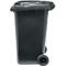 Poubelle mobile SSI Schäfer GMT eXtra, 240 l, EN 840, préparée pour recevoir une puce, poignée de traction, 90 % de plastique recyclé, noir-noir