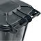 Poubelle mobile SSI Schäfer GMT eXtra, 240 l, EN 840, préparée pour recevoir une puce, poignée de traction, 90 % de plastique recyclé, noir-noir