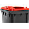 Poubelle mobile SSI Schäfer GMT eXtra, 240 l, EN 840, préparée pour recevoir une puce, poignée de traction, 90 % de plastique recyclé, noir-rouge