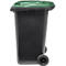 Poubelle mobile SSI Schäfer GMT eXtra, 240 l, EN 840, préparée pour recevoir une puce, poignée de traction, 90 % de plastique recyclé, noir-vert
