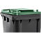 Poubelle mobile SSI Schäfer GMT eXtra, 240 l, EN 840, préparée pour recevoir une puce, poignée de traction, 90 % de plastique recyclé, noir-vert